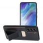Samsung Galaxy S21 FE 5G Hülle LEATHER Case Kickstand Schwarz