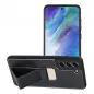 Samsung Galaxy S21 FE 5G Hülle LEATHER Case Kickstand Schwarz