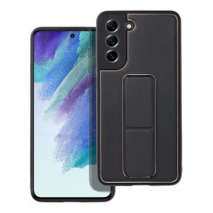 Samsung Galaxy S21 FE 5G Hülle LEATHER Case Kickstand Schwarz