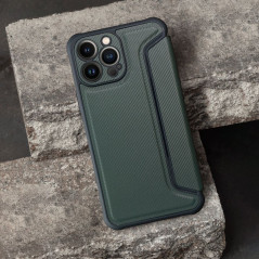 Apple iPhone 7 Book Handytaschen Razor Book Kohlenstoff-Faser, Kohlenstoffmuster  Dunkelgrün 