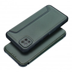 Samsung Galaxy A22 5G Book Handytaschen Razor Book Kohlenstoff-Faser, Kohlenstoffmuster  Dunkelgrün