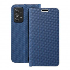Samsung Galaxy A52 5G Book Handytaschen LUNA Book Carbon Kohlenstoff-Faser, Elegant  Blau