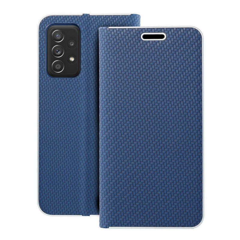 Samsung Galaxy A52s 5G Book Handytaschen LUNA Book Carbon Kohlenstoff-Faser, Elegant  Blau