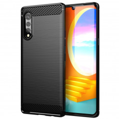 LG Velvet Hülle Carbon Elegant  Schwarz