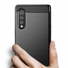 LG Velvet Hülle Carbon Elegant  Schwarz