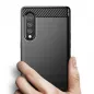 LG Velvet Hülle Carbon Elegant  Schwarz