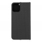 Apple iPhone 12 Pro Book Handytaschen LUNA Book Carbon Kohlenstoff-Faser, Elegant  Schwarz