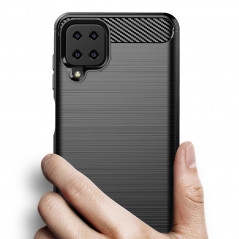 Samsung Galaxy A12 Hülle Carbon Elegant  Schwarz