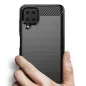 Samsung Galaxy A12 Hülle Carbon Elegant  Schwarz