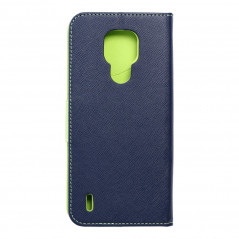 Motorola Moto E7 Book Handytaschen Fancy Book Marine / Limette