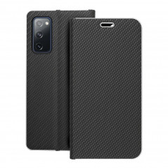 Samsung Galaxy S20 FE 5G 2022 Book Handytaschen LUNA Book Carbon Kohlenstoff-Faser, Elegant  Schwarz