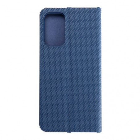 Samsung Galaxy A72 5G Book Handytaschen LUNA Book Carbon Kohlenstoff-Faser, Elegant  Blau