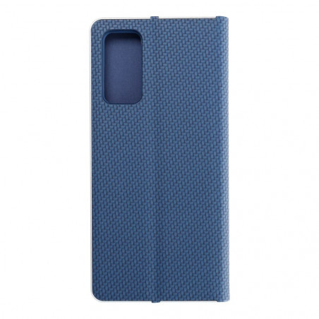 Samsung Galaxy S20 FE 5G 2022 Book Handytaschen LUNA Book Carbon Kohlenstoff-Faser, Elegant  Blau