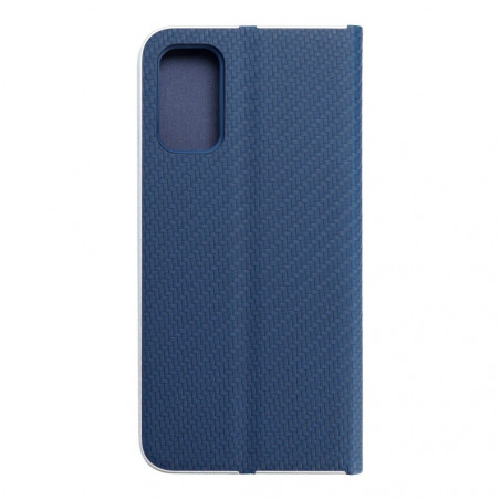 XIAOMI Poco M3 Pro Book Handytaschen LUNA Book Carbon Kohlenstoff-Faser, Elegant  Blau