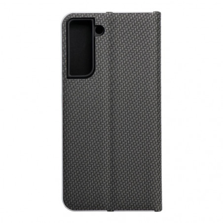Samsung Galaxy S21 FE 5G Book Handytaschen LUNA Book Carbon Kohlenstoff-Faser, Elegant  Schwarz