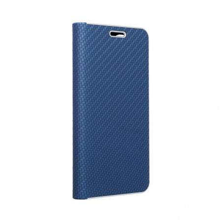 Samsung Galaxy A22 5G Book Handytaschen LUNA Book Carbon Kohlenstoff-Faser, Elegant  Blau