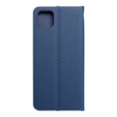 Samsung Galaxy A22 5G Book Handytaschen LUNA Book Carbon Kohlenstoff-Faser, Elegant  Blau