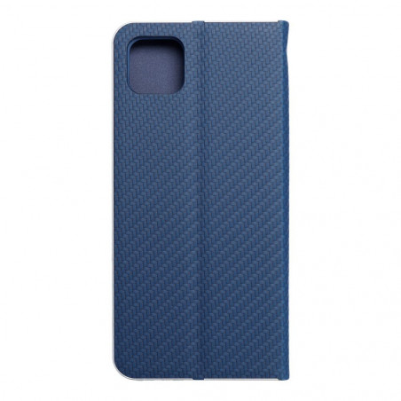 Samsung Galaxy A22 5G Book Handytaschen LUNA Book Carbon Kohlenstoff-Faser, Elegant  Blau
