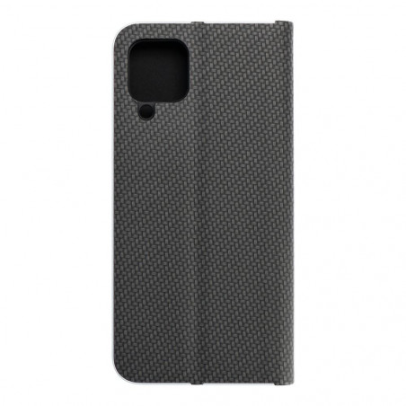 Samsung Galaxy A22 LTE Book Handytaschen LUNA Book Carbon Kohlenstoff-Faser, Elegant  Schwarz