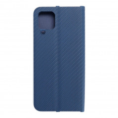 Samsung Galaxy A22 LTE Book Handytaschen LUNA Book Carbon Kohlenstoff-Faser, Elegant  Blau