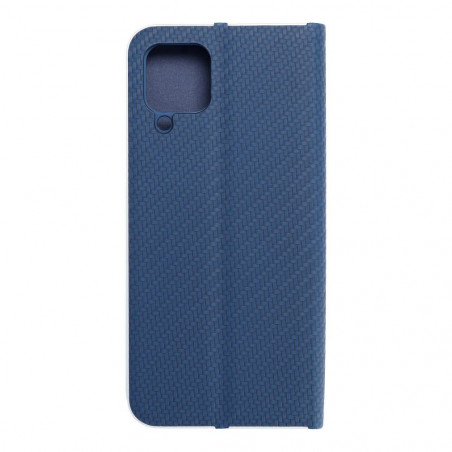 Samsung Galaxy A22 LTE Book Handytaschen LUNA Book Carbon Kohlenstoff-Faser, Elegant  Blau