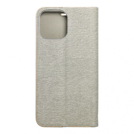 Apple iPhone 13 Pro Max Book Handytaschen LUNA Book Gold Elegant  Silber