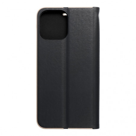 Apple iPhone 13 Pro Max Book Handytaschen LUNA Book Gold Elegant  Schwarz