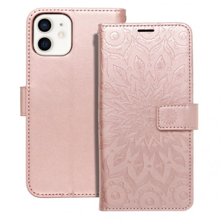 Apple iPhone 12 Book Handytaschen MEZZO Book Mandala  Roségold