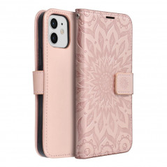 Apple iPhone 12 Book Handytaschen MEZZO Book Mandala  Roségold