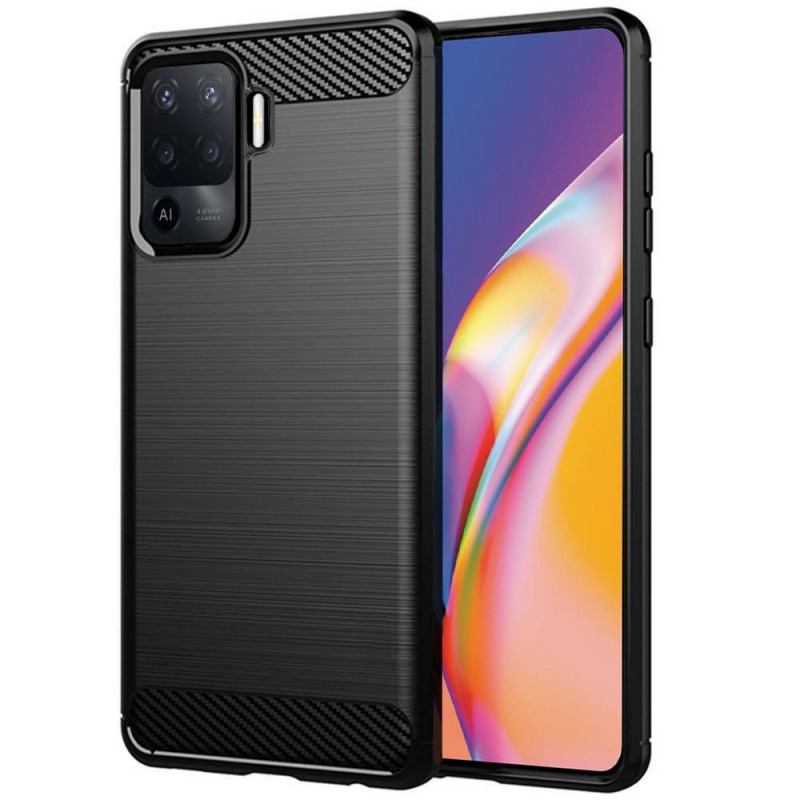 Oppo Reno5 Z 5G Hülle Carbon Elegant  Schwarz