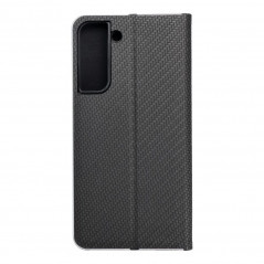 Samsung Galaxy S22 Plus Book Handytaschen LUNA Book Carbon Kohlenstoff-Faser, Elegant  Schwarz
