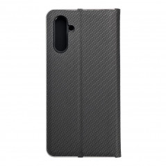 Samsung Galaxy A04s Book Handytaschen LUNA Book Carbon Kohlenstoff-Faser, Elegant  Schwarz