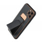 Apple iPhone 13 Pro Hülle LEATHER Case Kickstand Schwarz