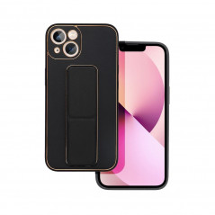 Apple iPhone 13 Hülle LEATHER Case Kickstand Schwarz