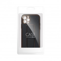 Apple iPhone 13 Hülle LEATHER Case Kickstand Schwarz