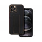 Apple iPhone 12 Pro Max Hülle LEATHER Case Kickstand Schwarz