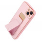 Apple iPhone 13 Hülle LEATHER Case Kickstand Rosa