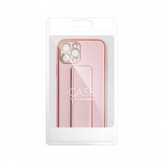 Apple iPhone 13 Hülle LEATHER Case Kickstand Rosa
