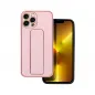 Apple iPhone 13 Pro Hülle LEATHER Case Kickstand Rosa
