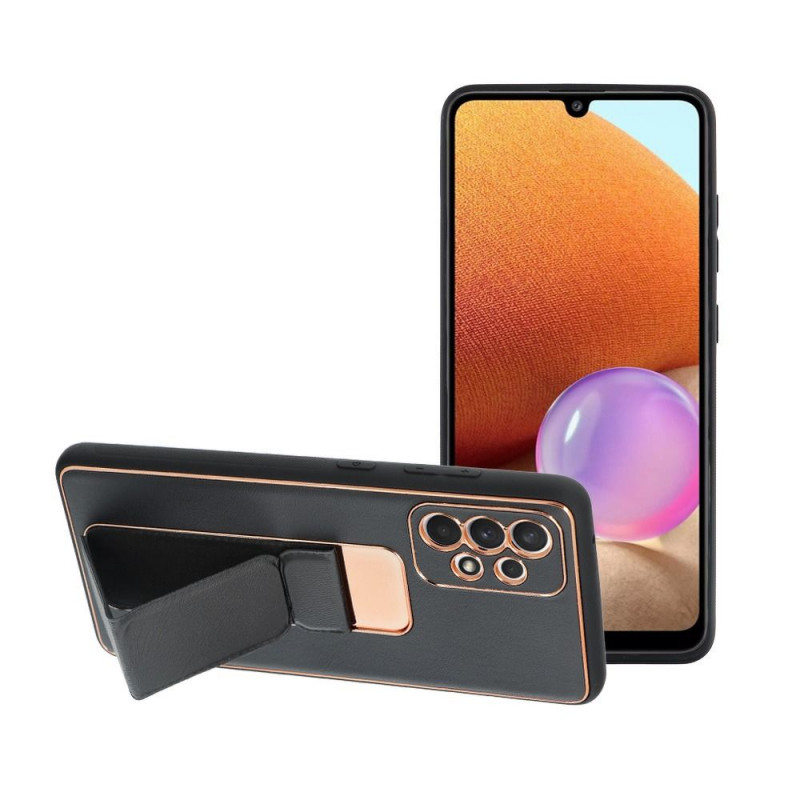 Samsung Galaxy A52 5G Hülle LEATHER Case Kickstand Schwarz