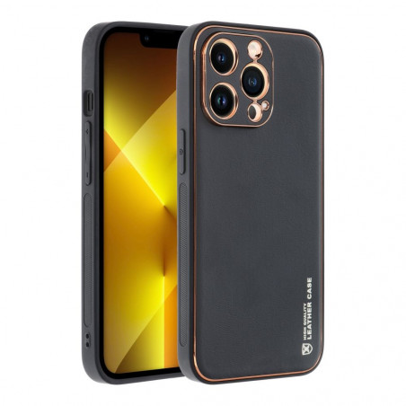 Apple iPhone 13 Pro Hülle Leather Schwarz