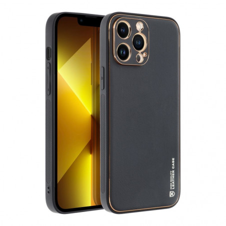 Apple iPhone 13 Pro Max Hülle Leather Schwarz