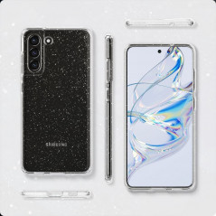 Samsung Galaxy S21 FE 5G Hülle Spigen Liquid Crystal Kristallklar  Glitzerkristall