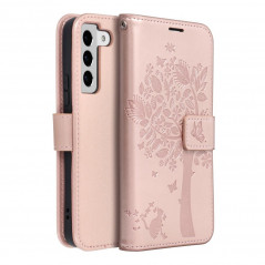 Samsung Galaxy S22 Book Handytaschen MEZZO Book Baum  Roségold