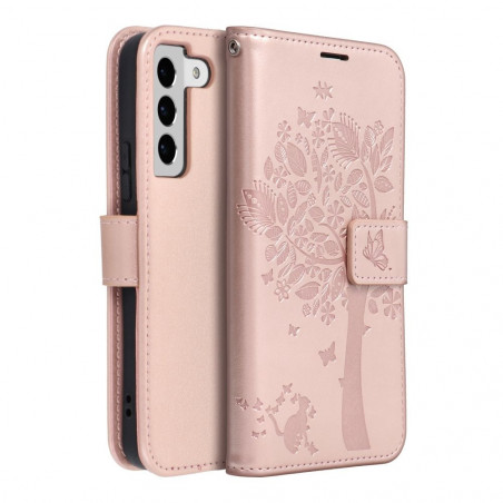 Samsung Galaxy S22 Book Handytaschen MEZZO Book Baum  Roségold