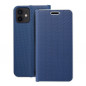 Apple iPhone 12 Pro Book Handytaschen LUNA Book Carbon Kohlenstoff-Faser, Elegant  Blau
