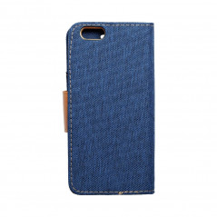 Apple iPhone 6 6S Book Handytaschen CANVAS Book Navy blau