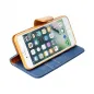 Apple iPhone 6 6S Book Handytaschen CANVAS Book Navy blau