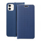 Apple iPhone 11 Book Handytaschen LUNA Book Carbon Kohlenstoff-Faser, Elegant  Blau