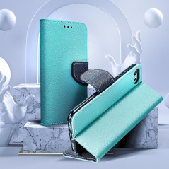 Apple iPhone SE 2022 5G Book Handytaschen Fancy Book Minze / Marine